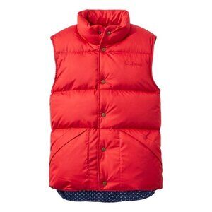 LL Bean Down Puffer Vest Womens Small Red Beans Trail Model 82 Valentines Day